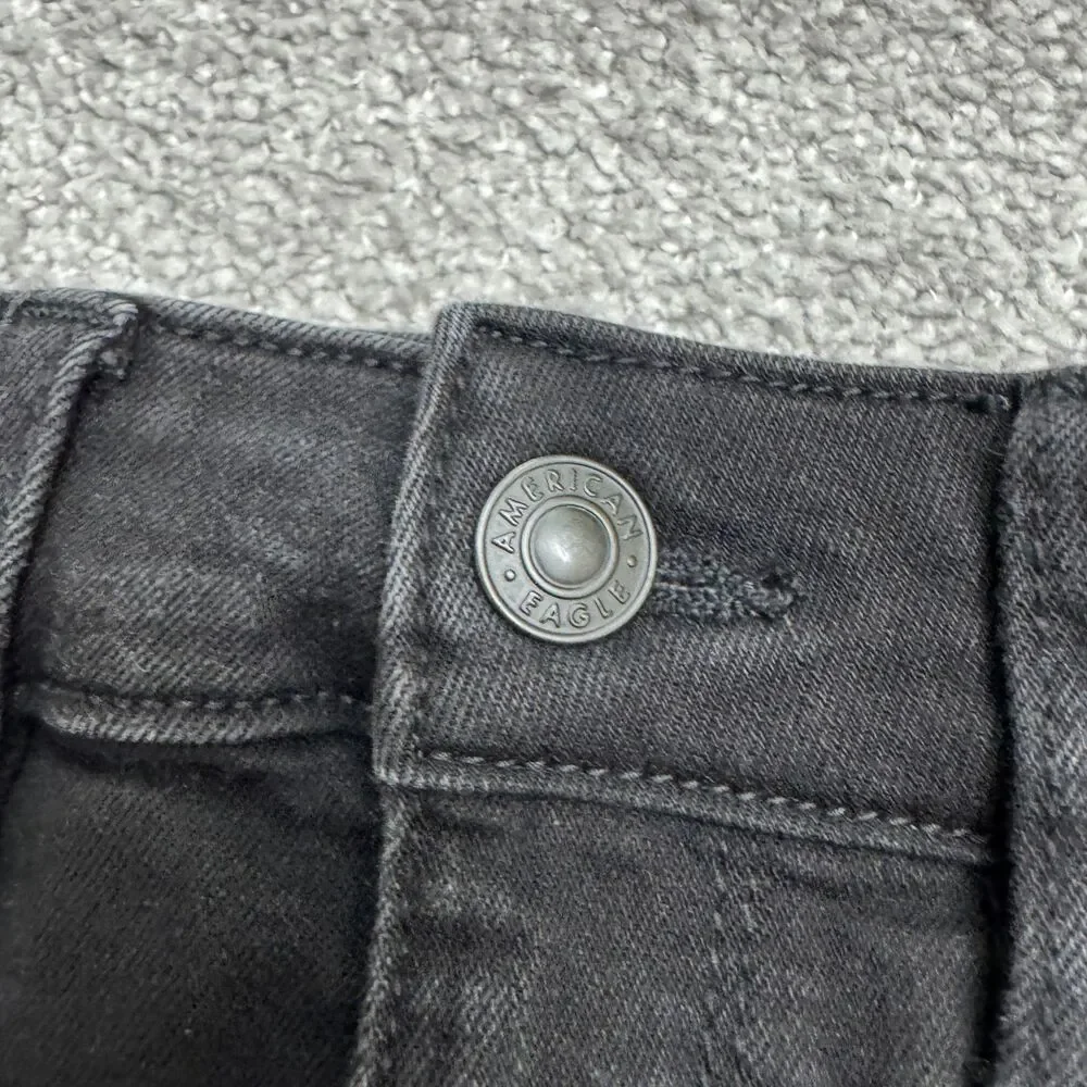 American Eagle Festival Flare Next Level Stretch Denim Jeans Women 2 Short Black